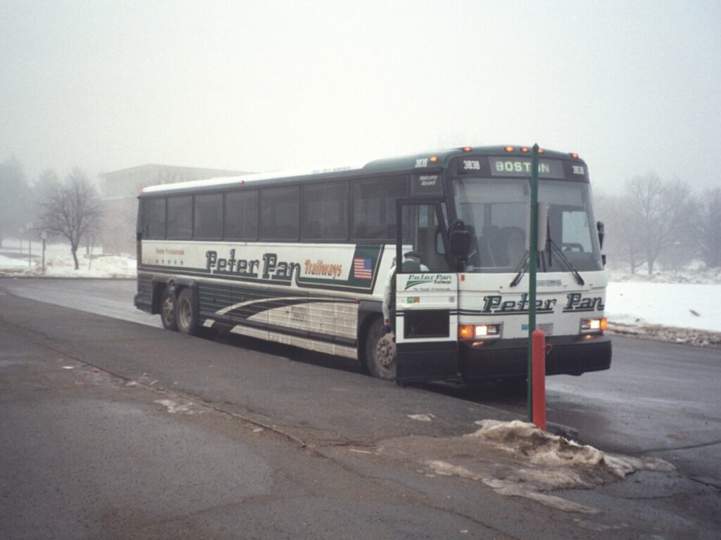 Peter Pan Bus during winter