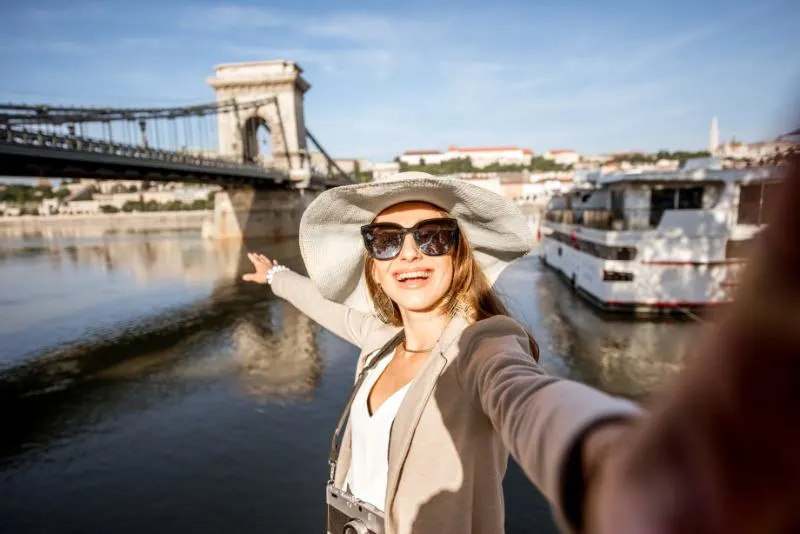 Woman on a Seine river cruise