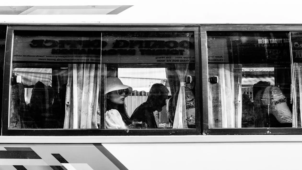 Tourist on a bus tour